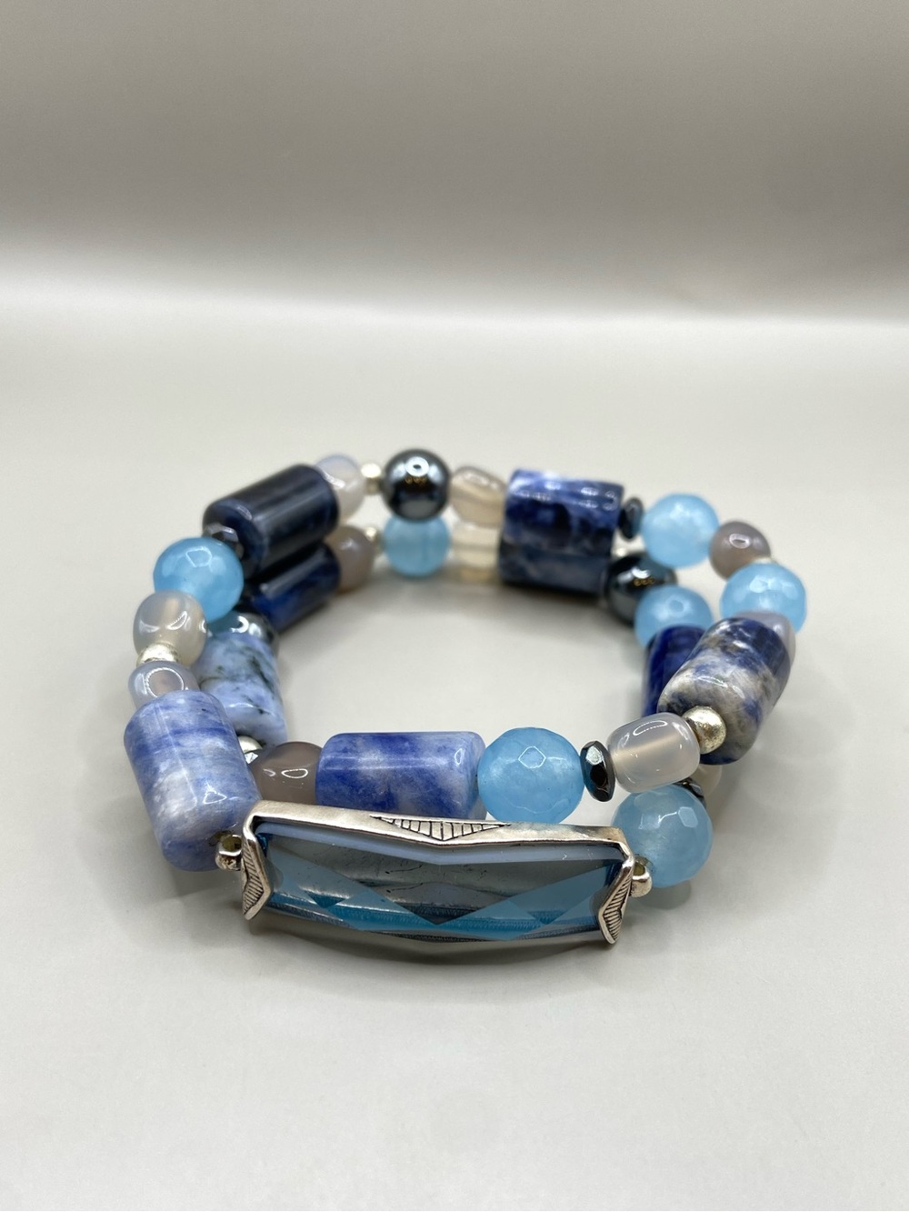 Silpada Blue Montana Double Wrap Stretch Bracelet B3389